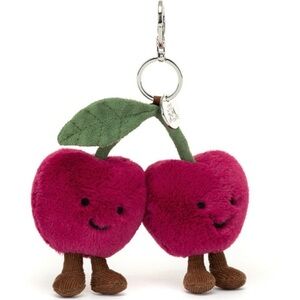 Jellycat Amuseables Cherries Bag Charm Soft & Plush NWT Authentic